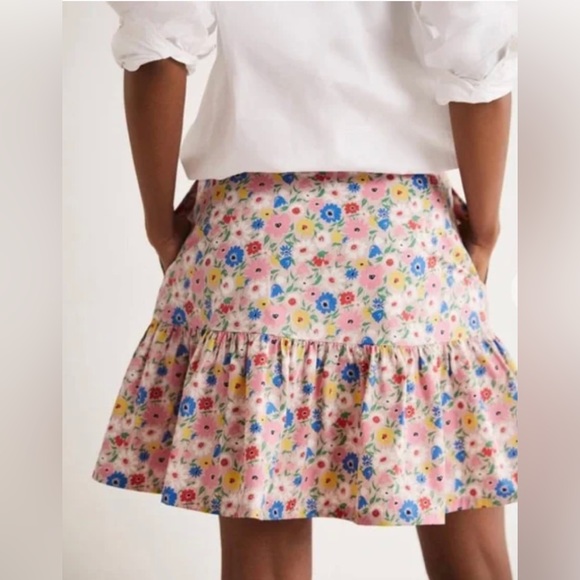 NWT, Boden Floral Poplin Tiered Mini Skirt, Sz 6 - Picture 3 of 12